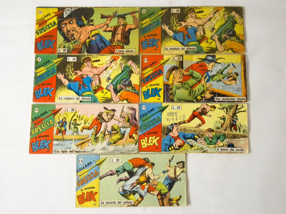Fumetti a striscia di Blek Collana Freccia XIV serie originali Dardo del 1960