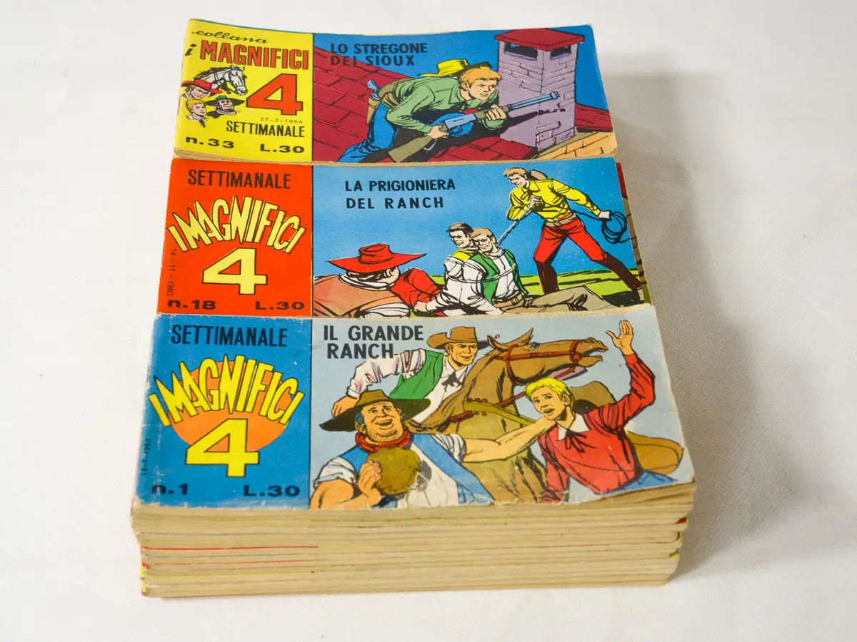 Fumetti a striscia dei Magnifici 4 prima serie completa Bianconi del 1963